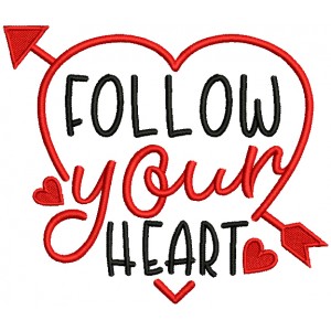 Follow Your Heart With Heart Filled Machine Embroidery Design Digitized Pattern